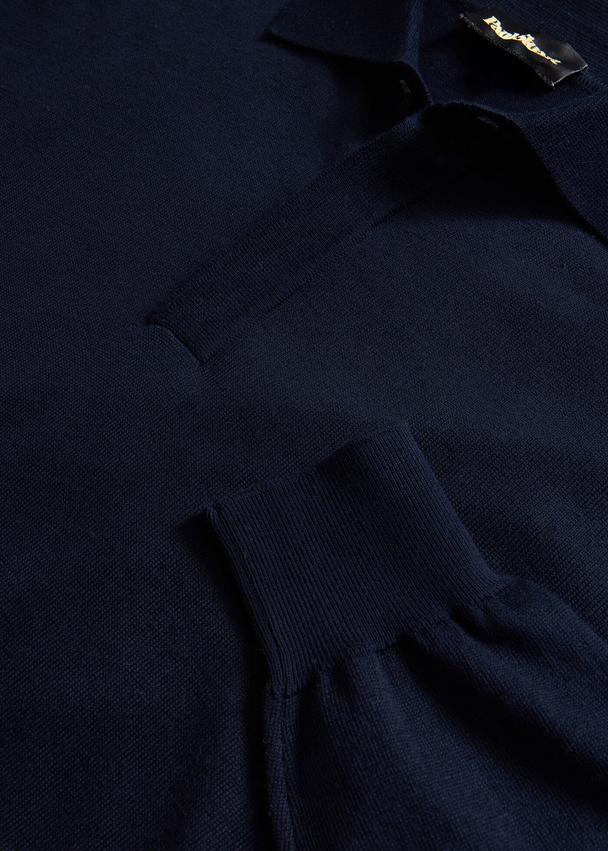 Organic Cotton Long Sleeve Polo Powder Blue - Paul Stuart