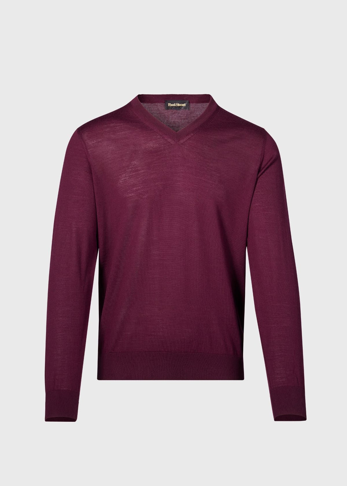 Essential Merino Wool V-neck Sweater Burgundy - Paul Stuart
