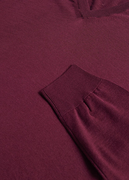 Essential Merino Wool V-neck Sweater Burgundy - Paul Stuart