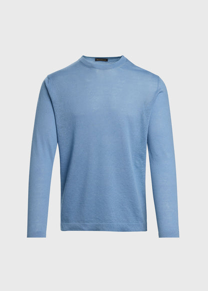 Cotton & Linen Summer Sweater Light Blue - Paul Stuart