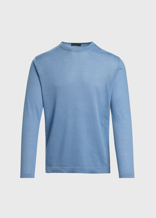 Cotton & Linen Summer Sweater Light Blue - Paul Stuart