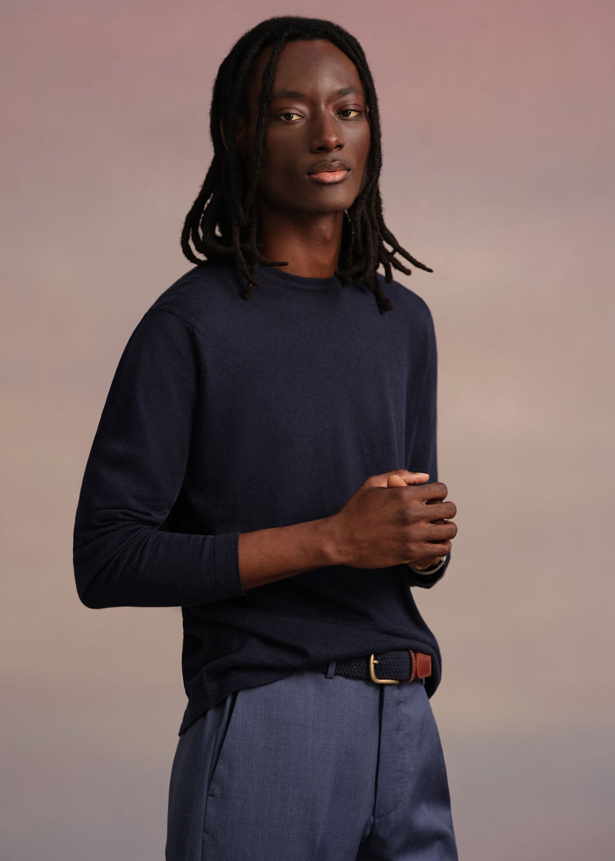 Cotton & Linen Summer Sweater Light Blue - Paul Stuart