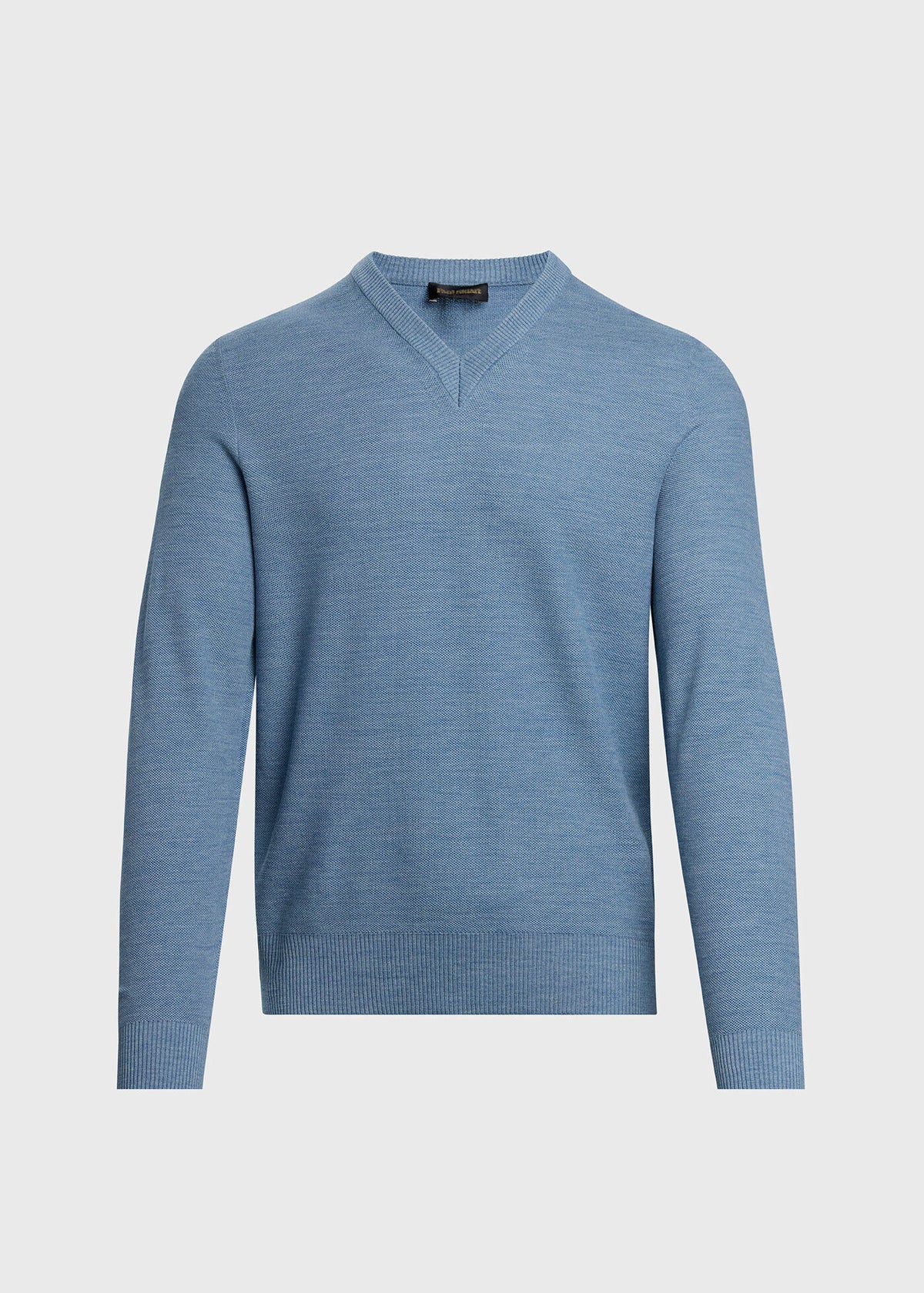 Silk Honeycomb Sweater Powder Blue - Paul Stuart