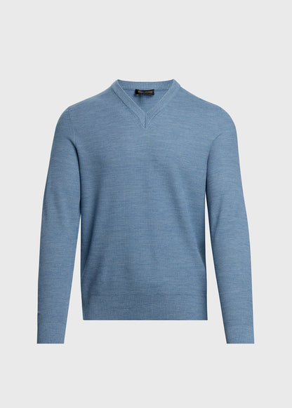 Silk Honeycomb Sweater Powder Blue - Paul Stuart