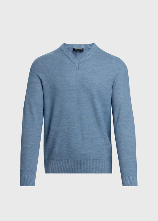 Silk Honeycomb Sweater Powder Blue - Paul Stuart