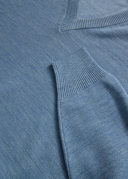 Silk Honeycomb Sweater Powder Blue - Paul Stuart