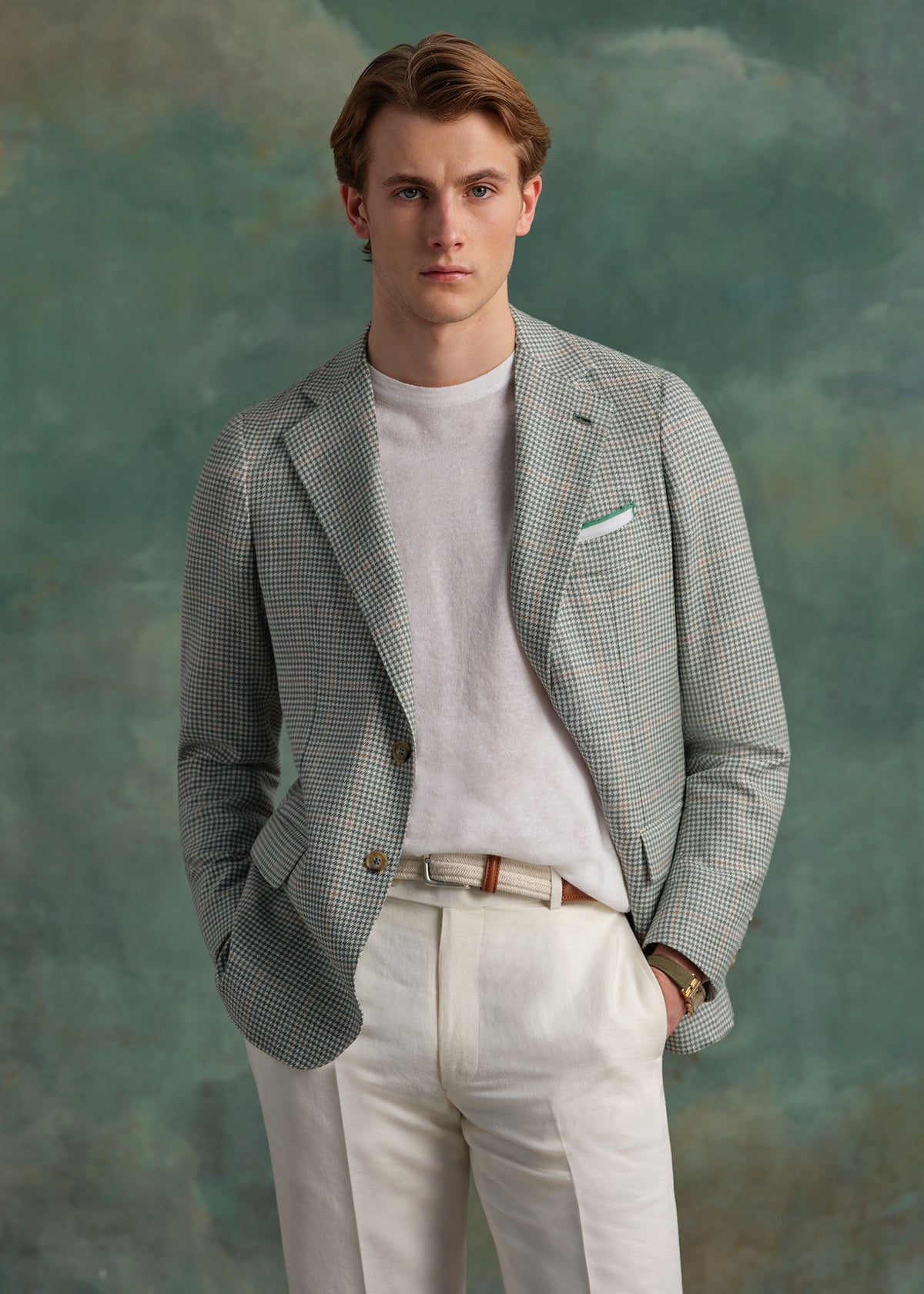 Cotton & Linen Summer Sweater Light Blue - Paul Stuart