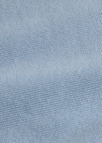 Organic Cotton Long Sleeve Polo Powder Blue - Paul Stuart
