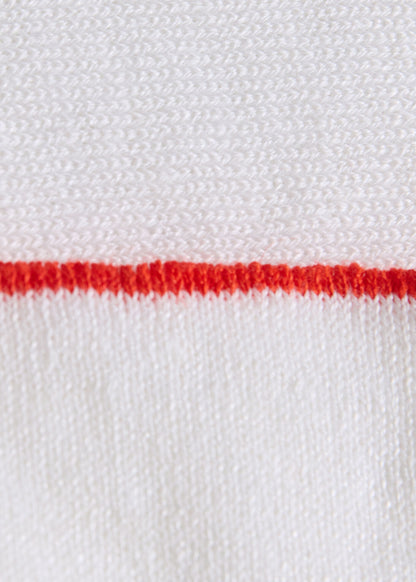 Linen & Cotton Contrast Collar Polo White/Green - Paul Stuart