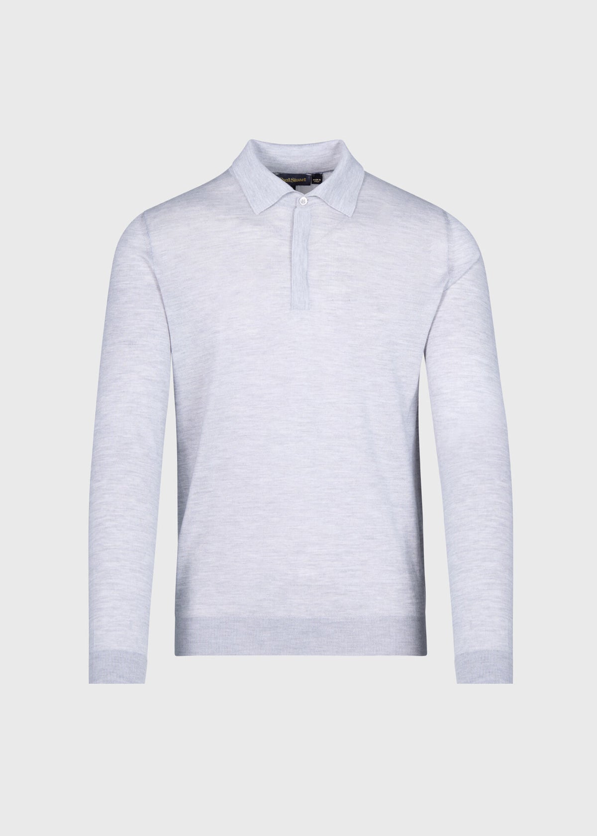 Cashmere & Silk Long Sleeve Polo Powder Blue - Paul Stuart