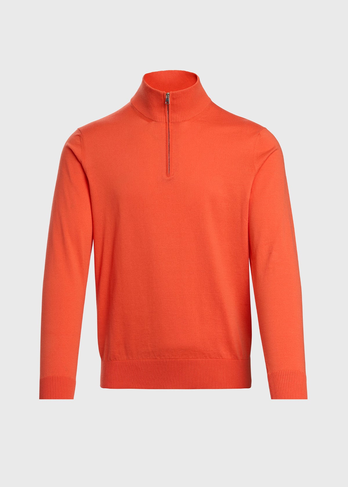 Quarter Zip Cotton Sweater Aqua - Paul Stuart