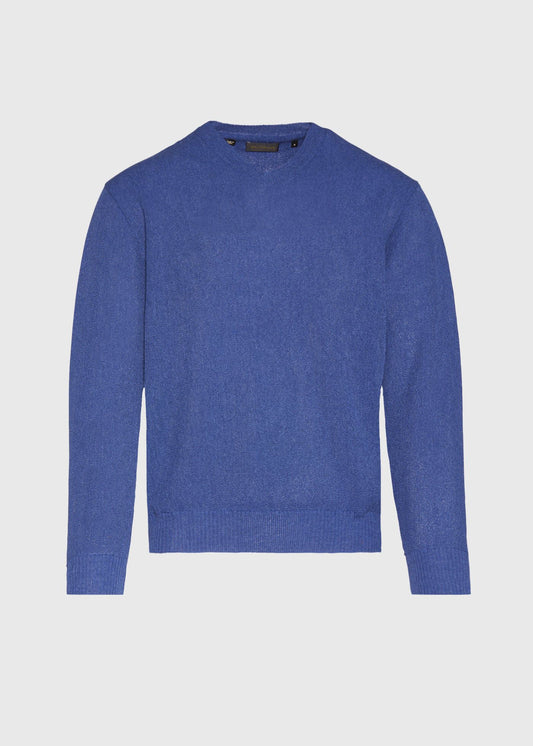 Classic Alpaca Links V-Neck Sweater Green Mix - Paul Stuart