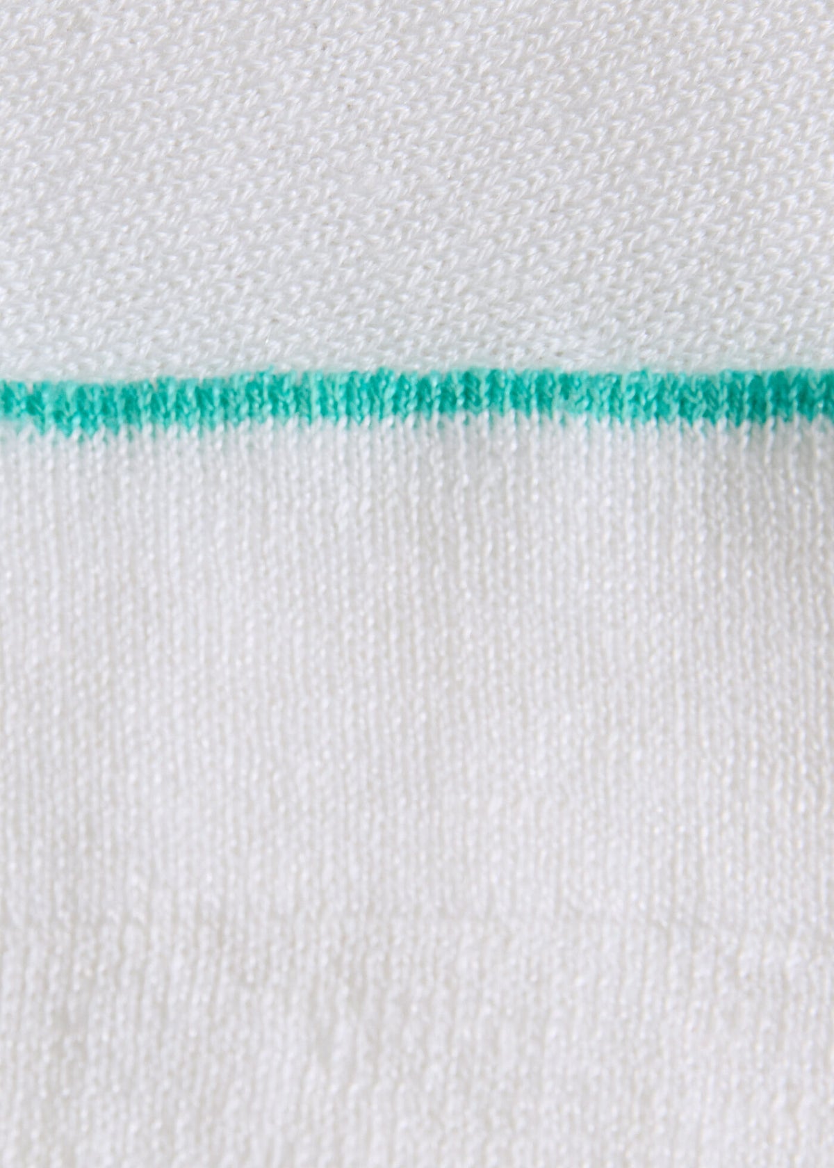Linen & Cotton Contrast Collar Polo White/Green - Paul Stuart