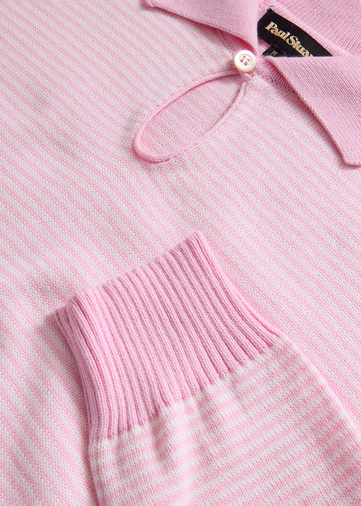 Long Sleeve Stripe Polo Blue/White - Paul Stuart