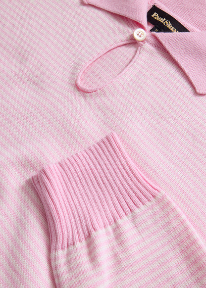 Long Sleeve Stripe Polo Blue/White - Paul Stuart