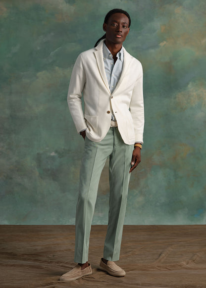 Single Breasted Knit Blazer Denim - Paul Stuart