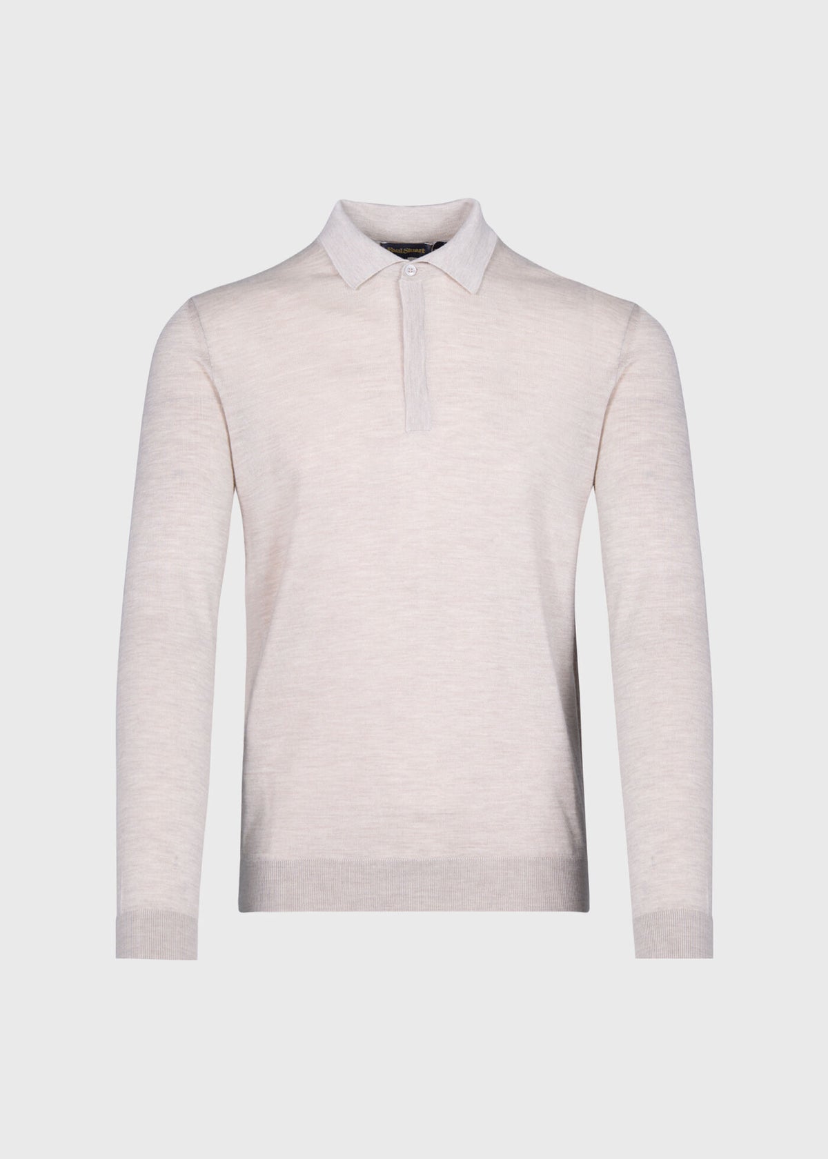 Cashmere & Silk Long Sleeve Polo Powder Blue - Paul Stuart