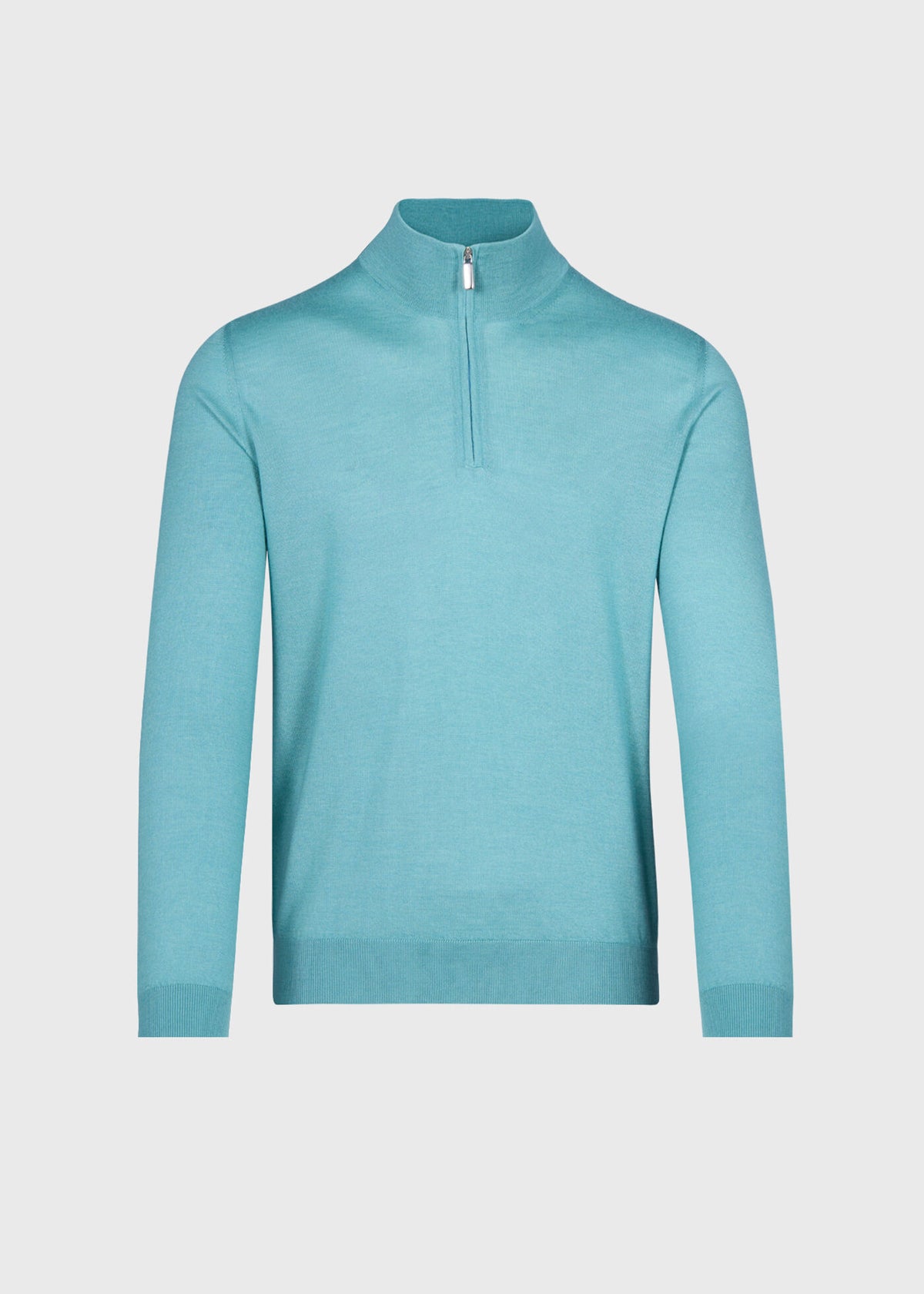 Cashmere & Silk Quarter Zip Pullover Denim - Paul Stuart