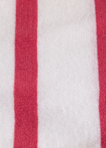 Linen & Cotton Horizontal Stripe Polo White/Green - Paul Stuart