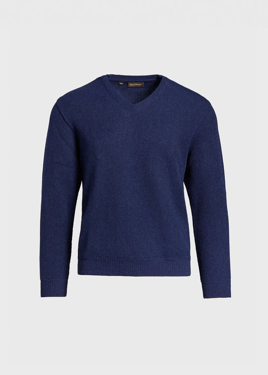 Classic Alpaca Links V-Neck Sweater Green Mix - Paul Stuart