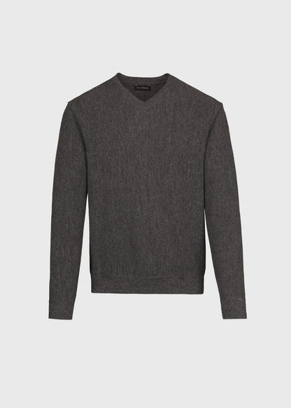 Classic Alpaca Links V-Neck Sweater Green Mix - Paul Stuart