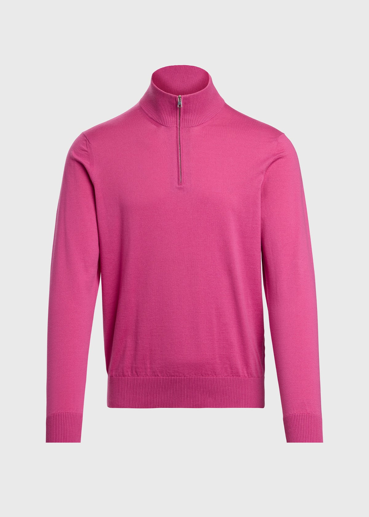 Quarter Zip Cotton Sweater Aqua - Paul Stuart