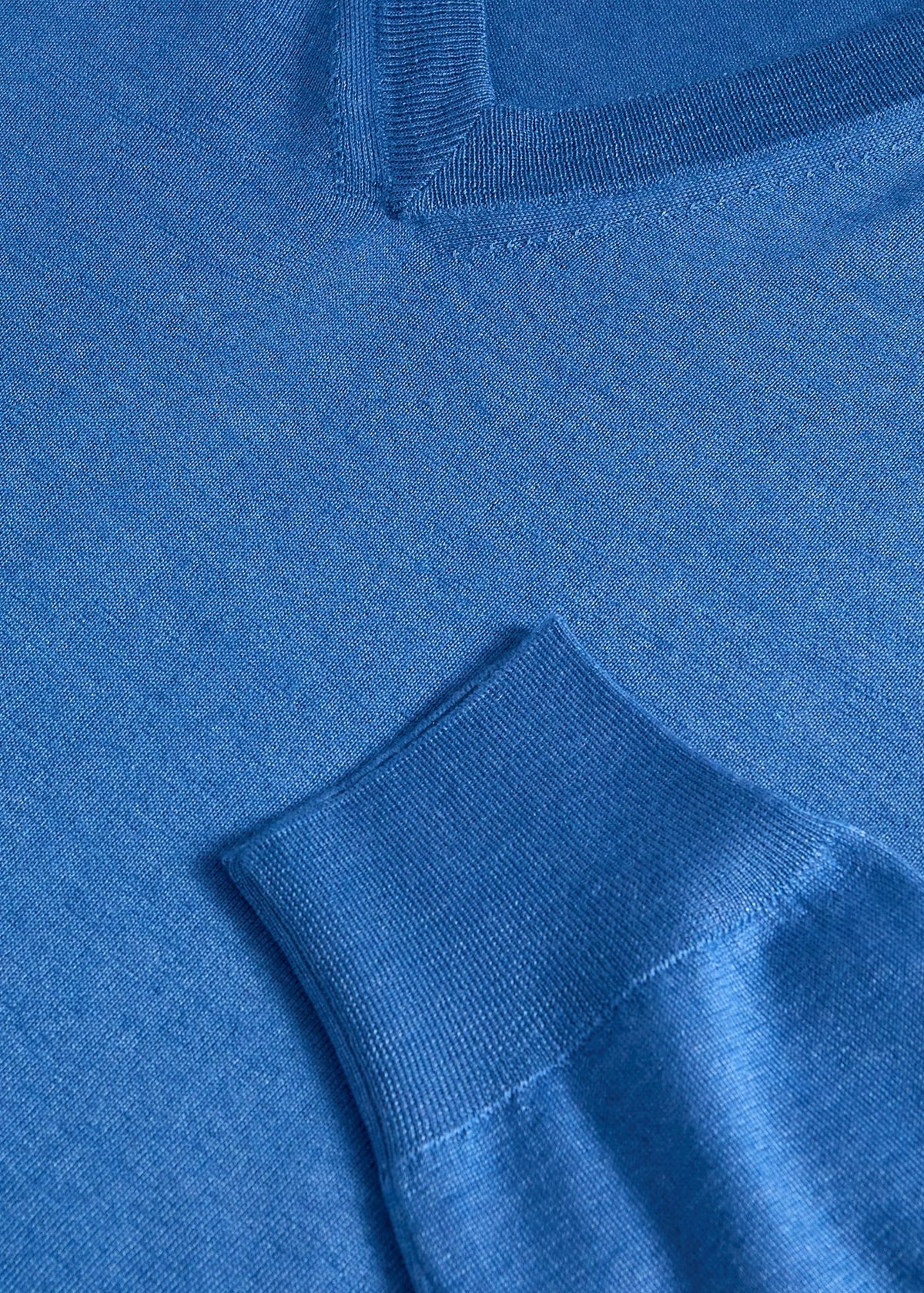 Silk & Cashmere V-Neck Sweater Blue - Paul Stuart