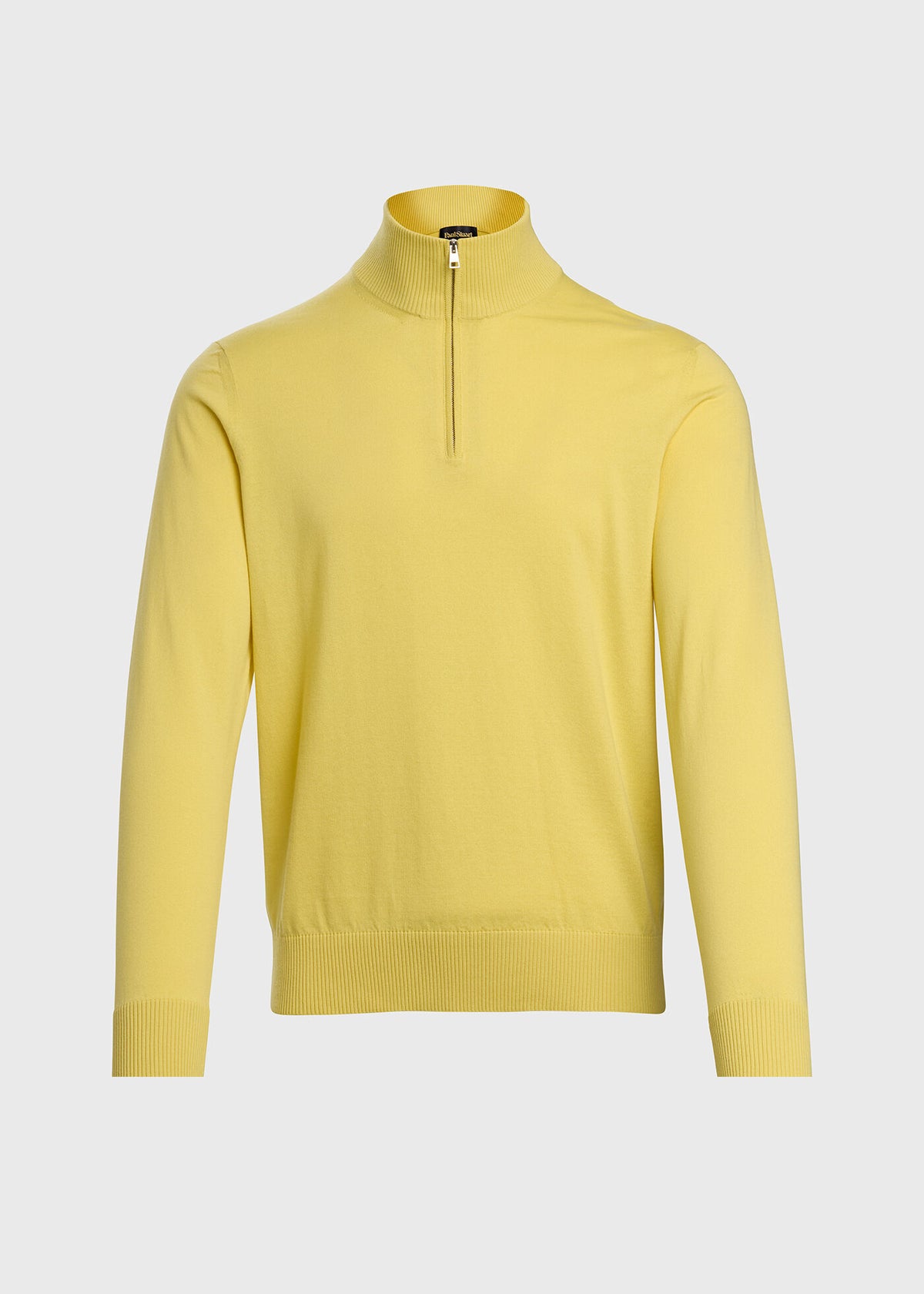 Quarter Zip Cotton Sweater Aqua - Paul Stuart