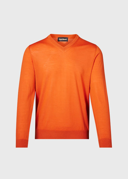 Essential Merino Wool V-neck Sweater Burgundy - Paul Stuart
