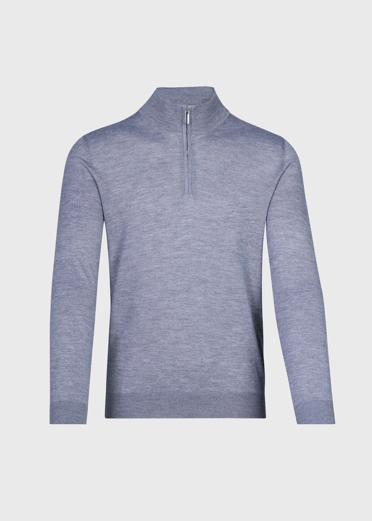 Cashmere & Silk Quarter Zip Pullover Denim - Paul Stuart