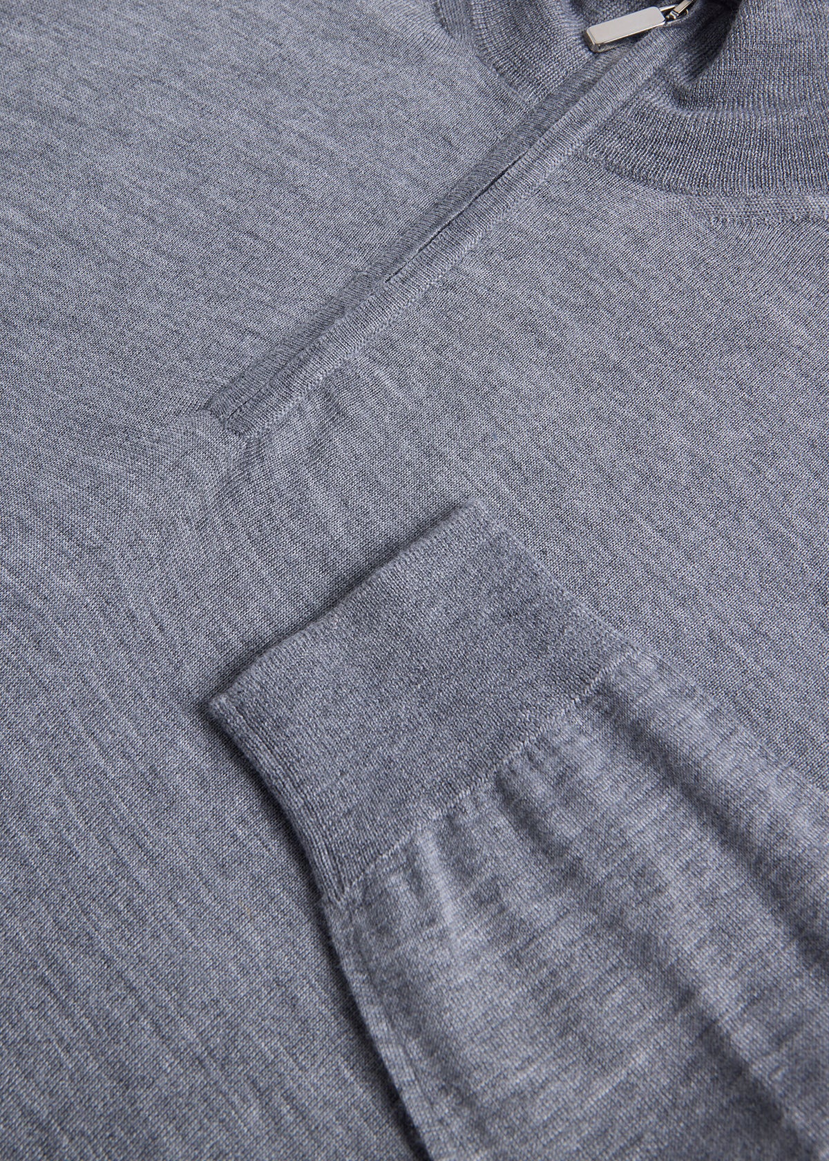 Cashmere & Silk Quarter Zip Pullover Denim - Paul Stuart