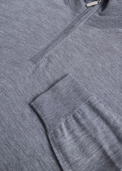 Cashmere & Silk Quarter Zip Pullover Denim - Paul Stuart