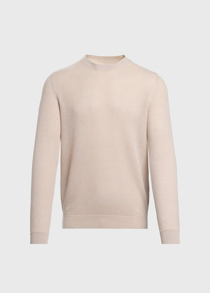 Silk & Cotton Crew Neck Lemon - Paul Stuart