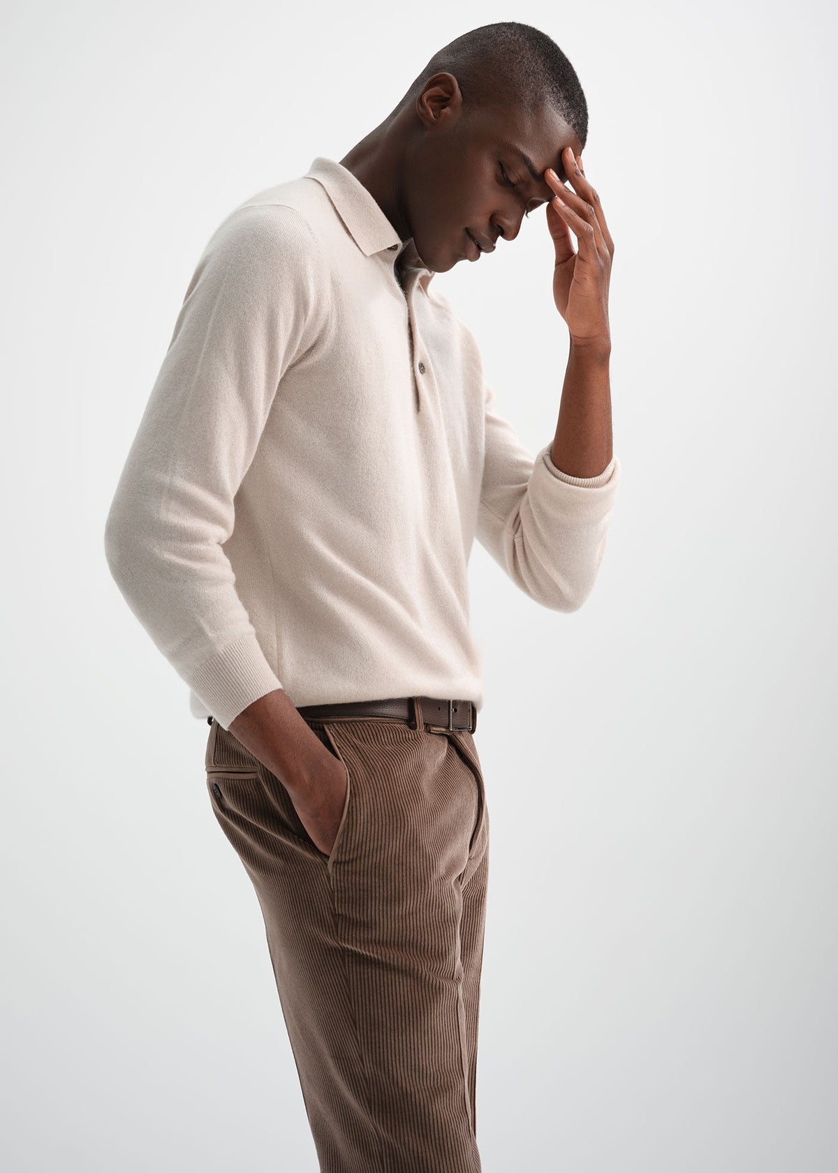 Essential Cashmere Polo Denim - Paul Stuart