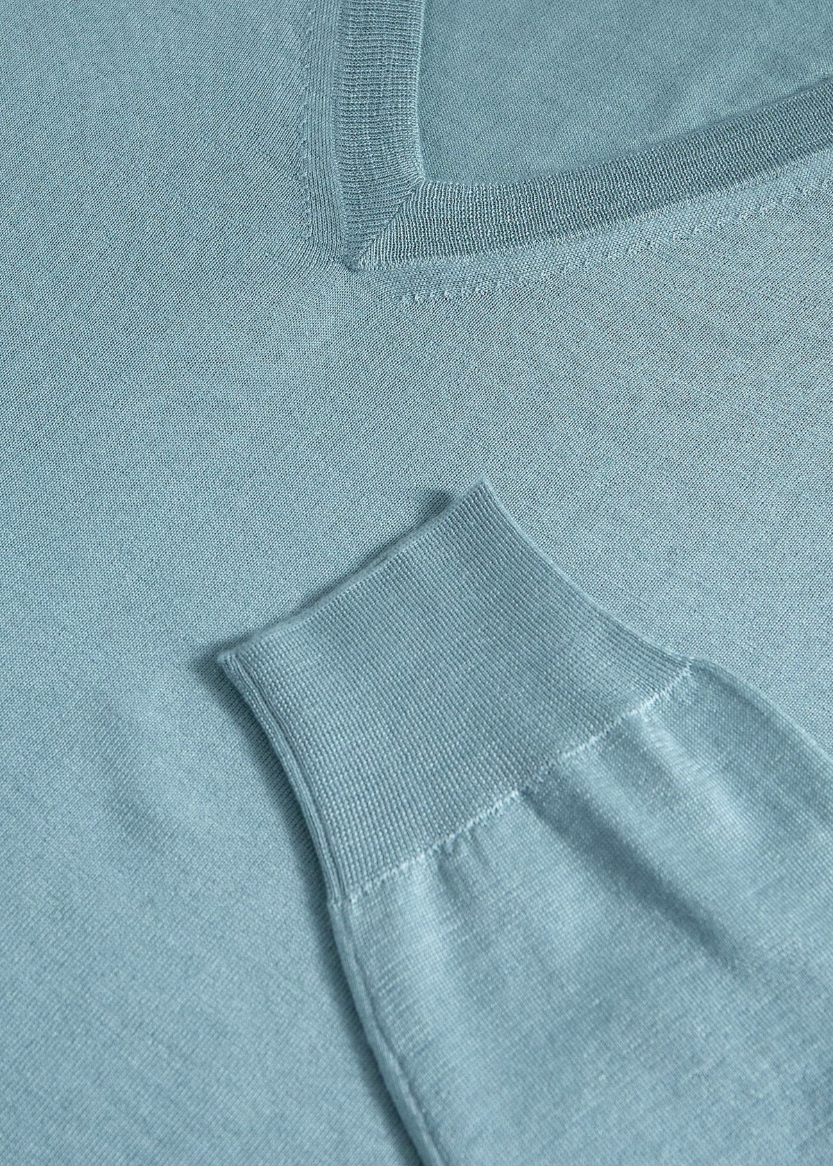 Silk & Cashmere V-Neck Sweater Blue - Paul Stuart