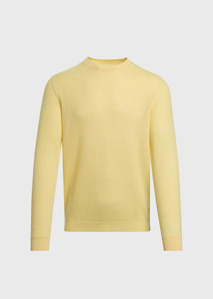 Silk & Cotton Crew Neck Lemon - Paul Stuart