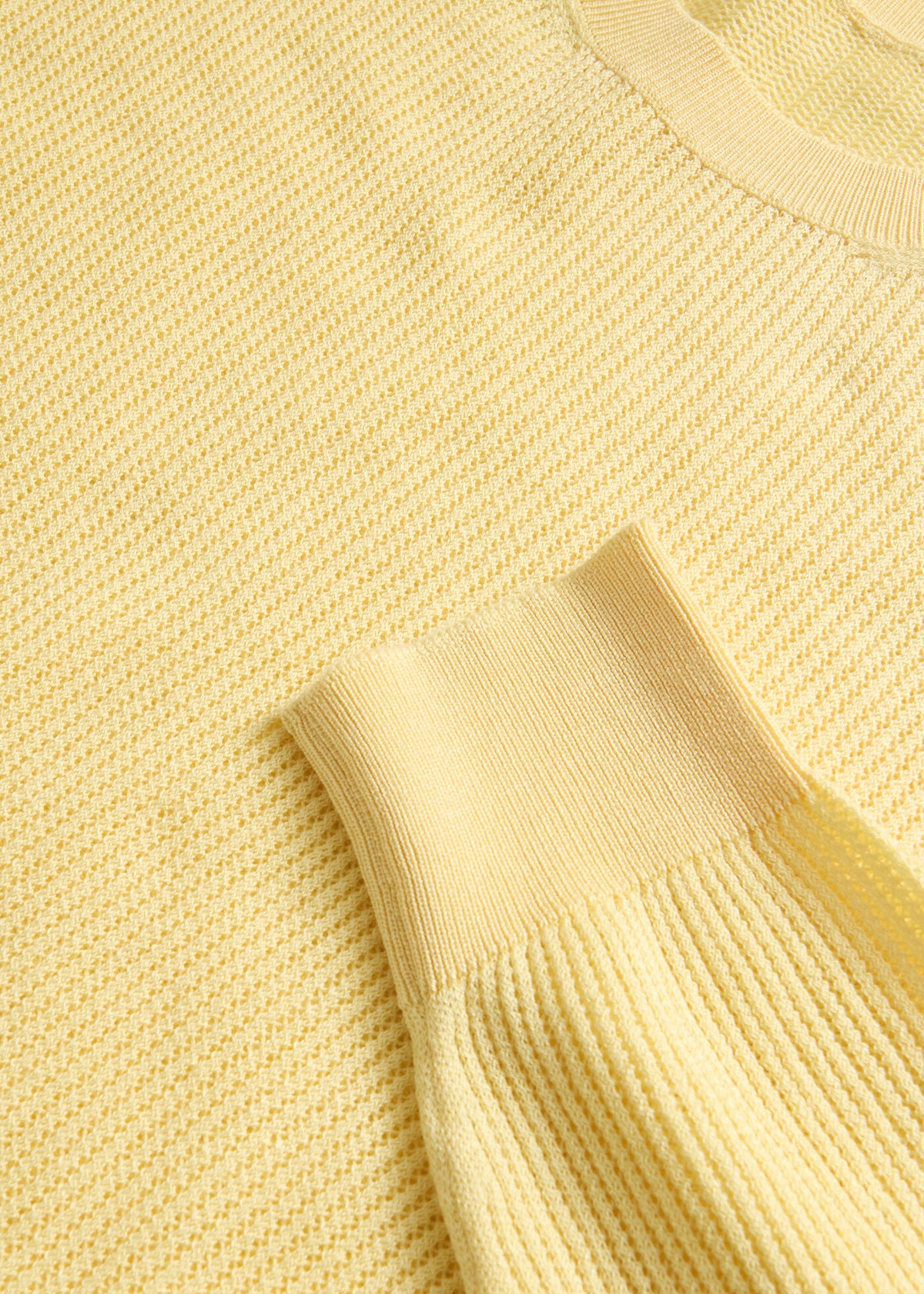 Silk & Cotton Crew Neck Lemon - Paul Stuart