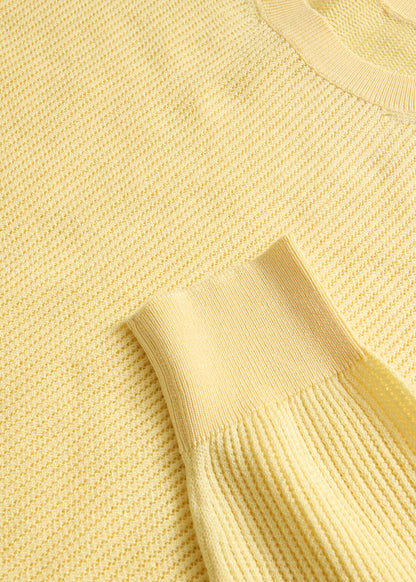 Silk & Cotton Crew Neck Lemon - Paul Stuart
