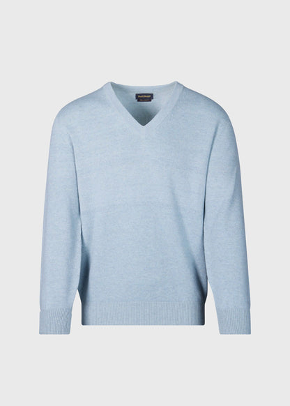 Classic Cashmere V-Neck Sweater Powder Blue, unselectable - Paul Stuart