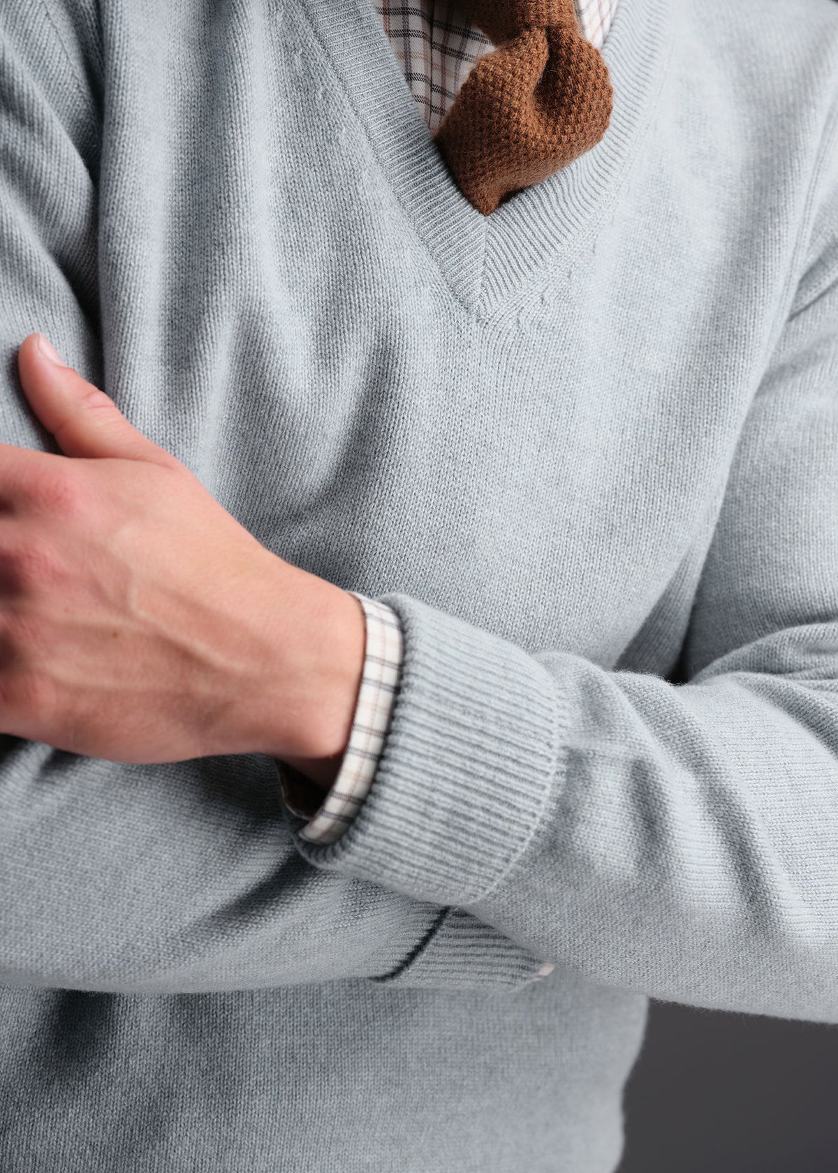 Classic Cashmere V-Neck Sweater Powder Blue, unselectable - Paul Stuart