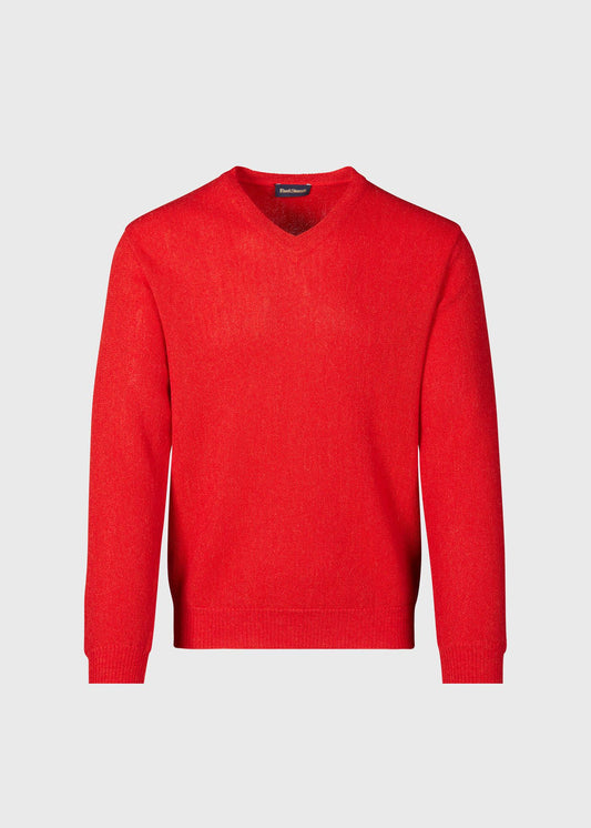 Classic Alpaca Links V-Neck Sweater Green Mix - Paul Stuart