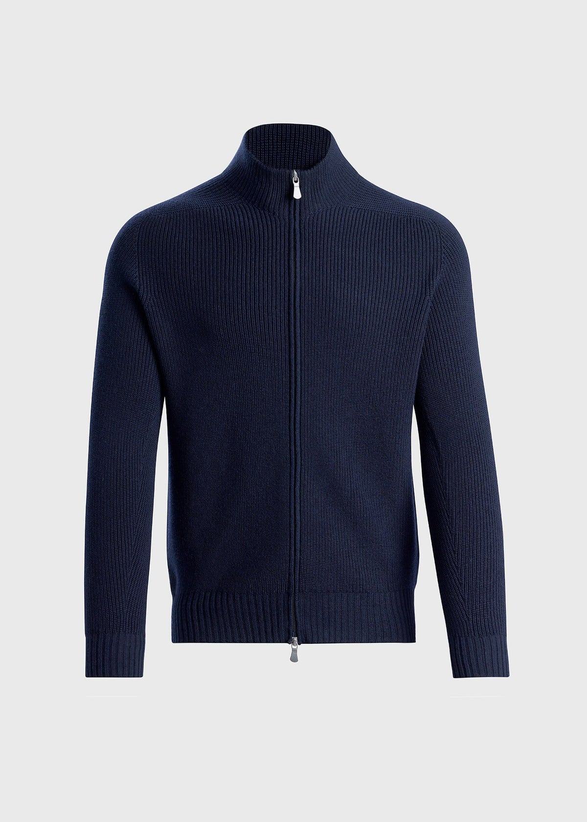 Water Repellent Wool Cardigan Navy - Paul Stuart
