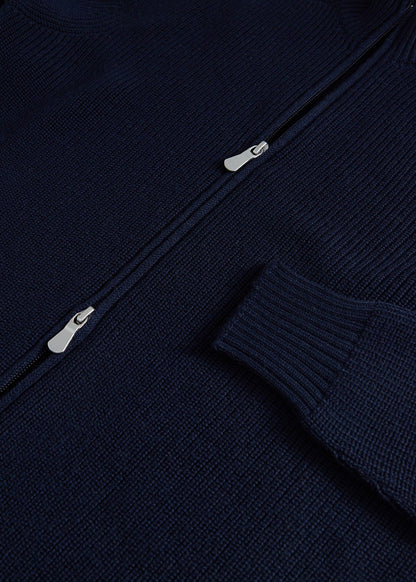 Water Repellent Wool Cardigan Navy - Paul Stuart