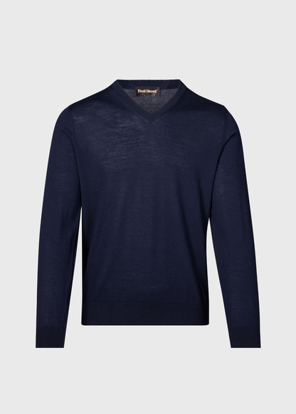 Essential Merino Wool V-neck Sweater Burgundy - Paul Stuart