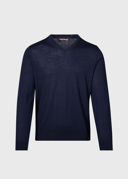 Essential Merino Wool V-neck Sweater Burgundy - Paul Stuart