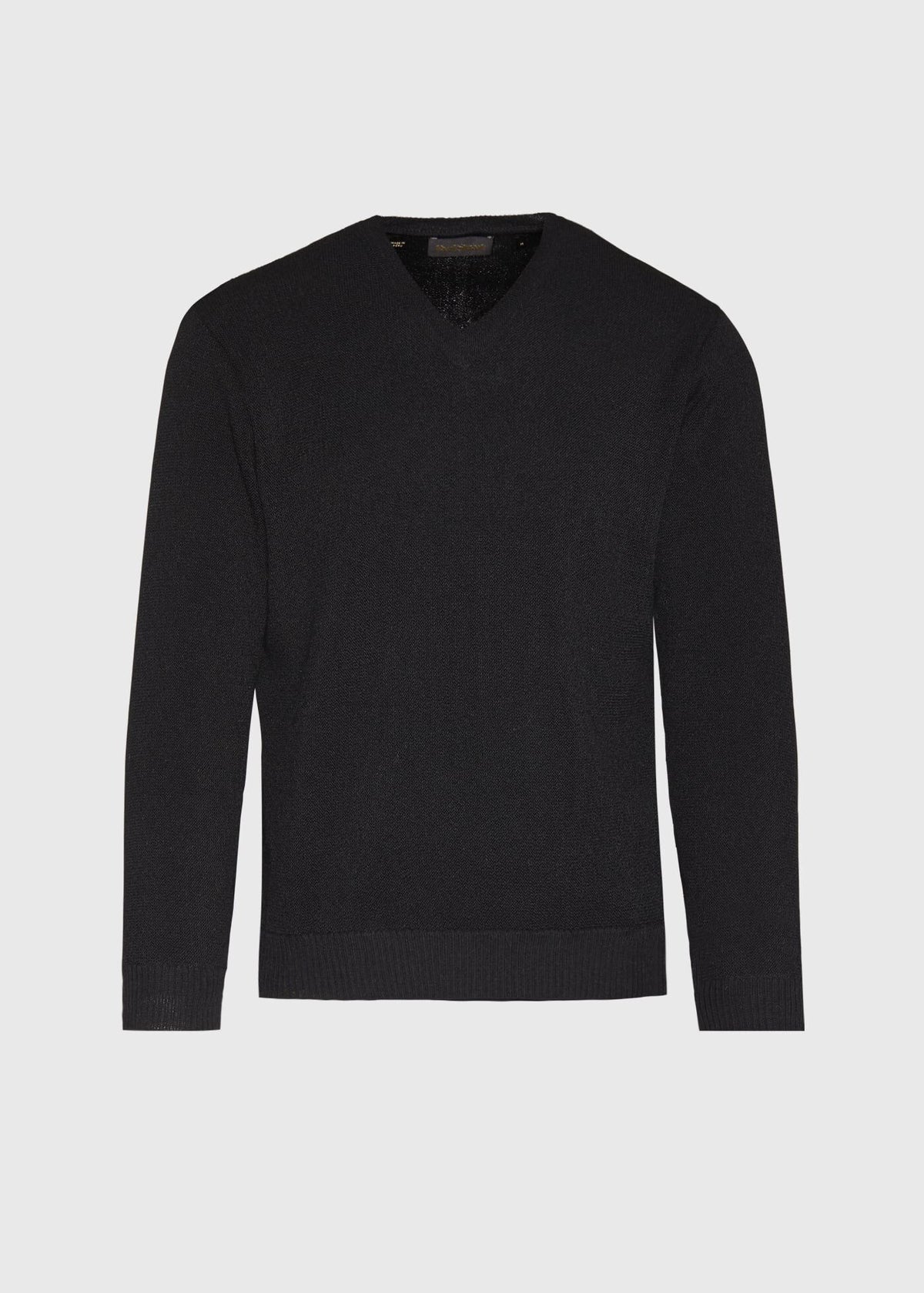 Classic Alpaca Links V-Neck Sweater Green Mix - Paul Stuart