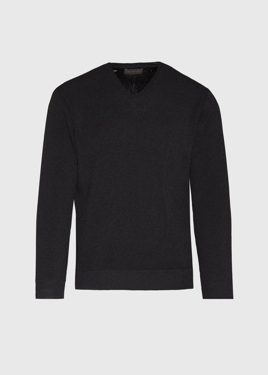 Classic Alpaca Links V-Neck Sweater Green Mix - Paul Stuart