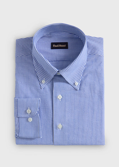 Classic Seersucker Shirt Blue - Paul Stuart
