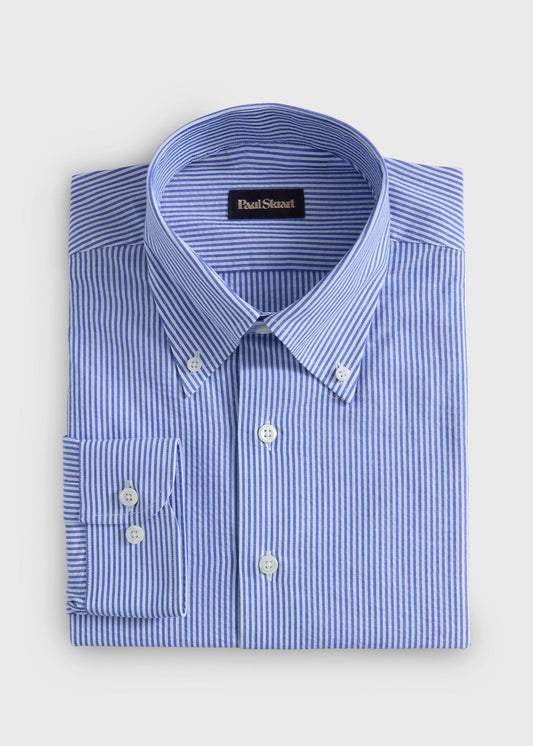 Classic Seersucker Shirt Blue - Paul Stuart