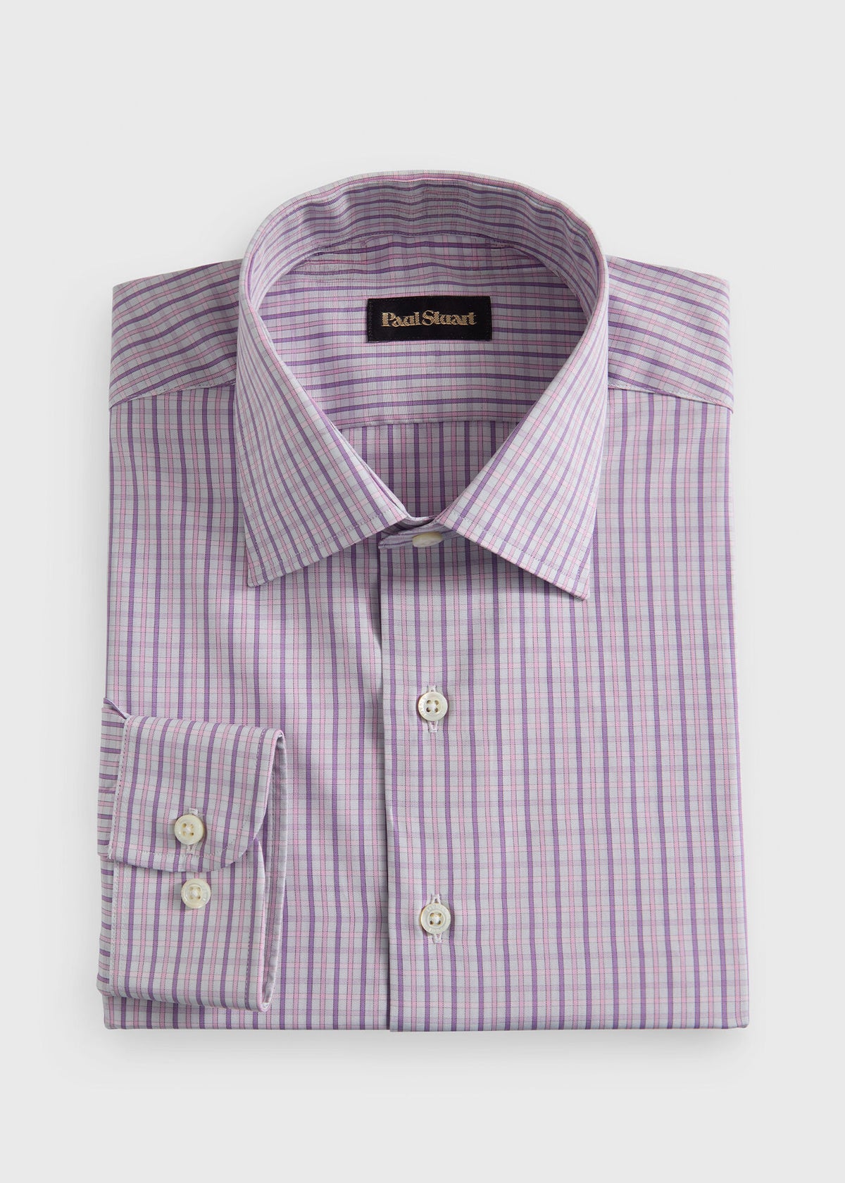All Year Cotton Plaid Sport Shirt Pink/Lavender - Paul Stuart
